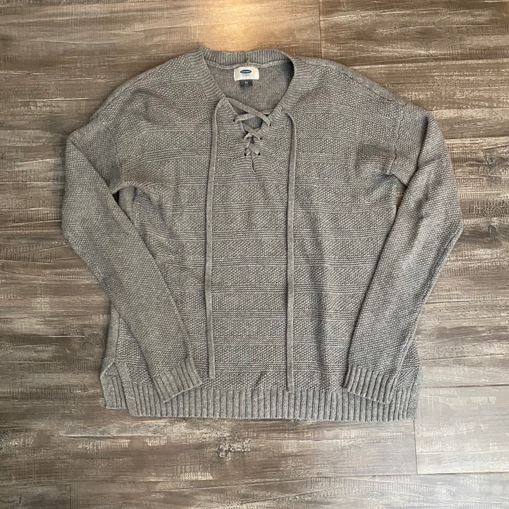 Old Navy sweater - cross string draw top